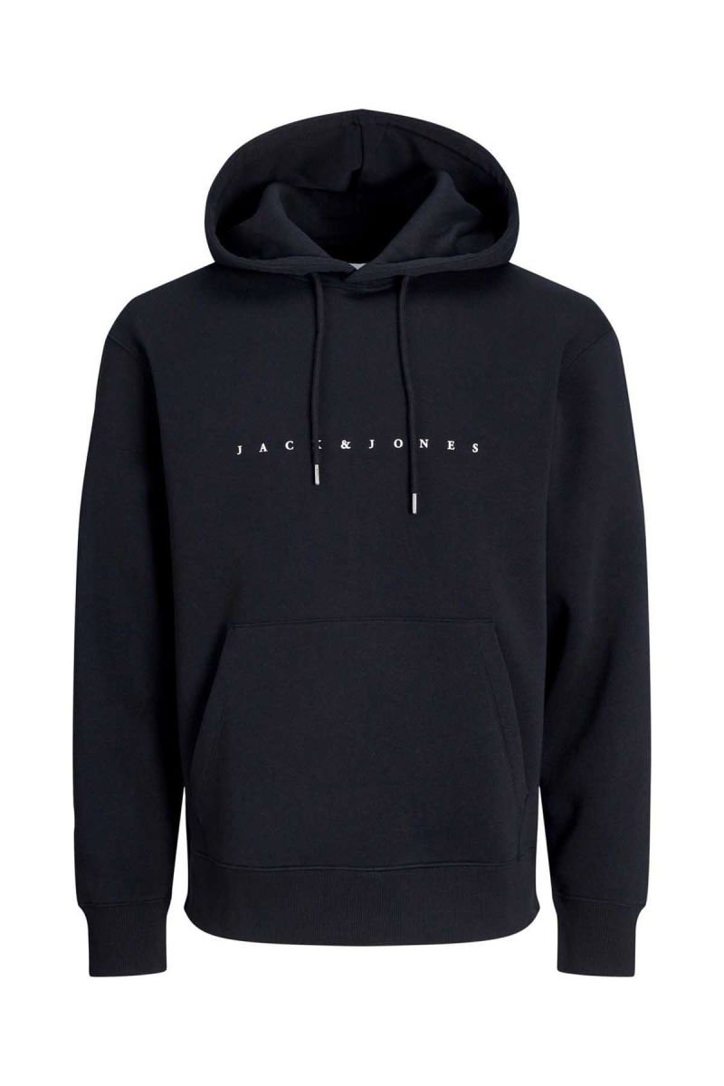 Jack & Jones Erkek Jjestar Kanguru Cepli Kapüşonlu Sweatshirt 12233972 Siyah - 7