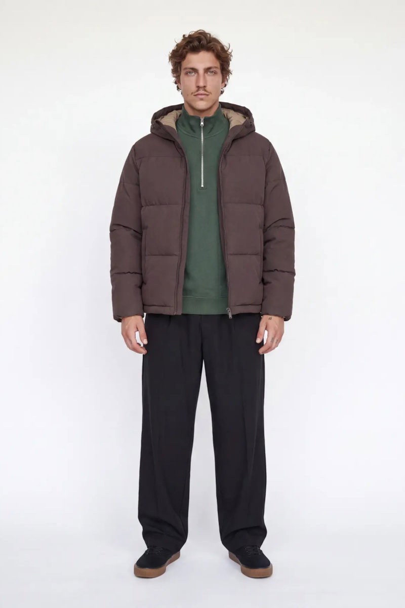 Jack & Jones Erkek Jjgalaxy Kapüşonlu Şişme Mont 12303930 Kahverengi - 3