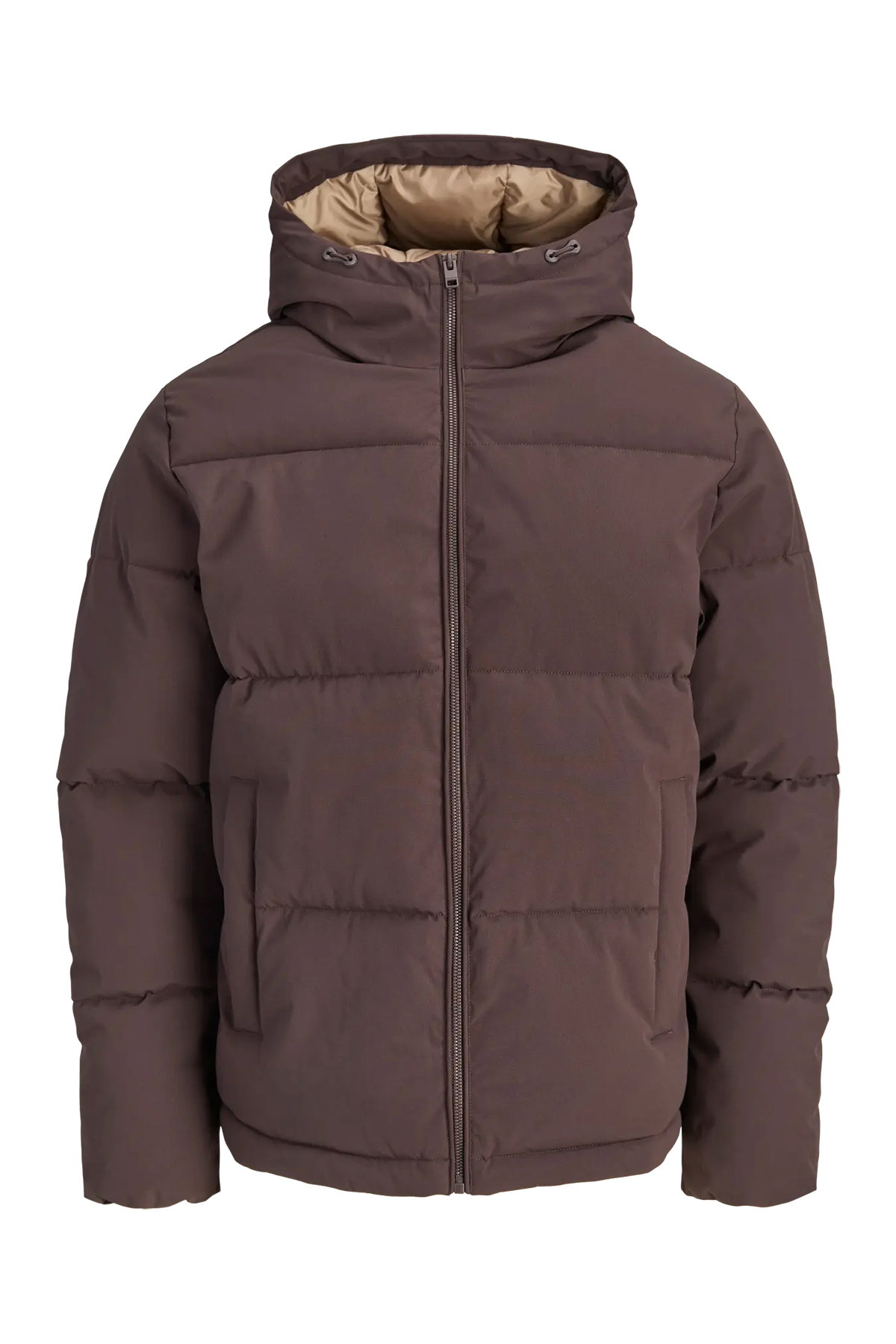 Jack & Jones Erkek Jjgalaxy Kapüşonlu Şişme Mont 12303930 Kahverengi - 4