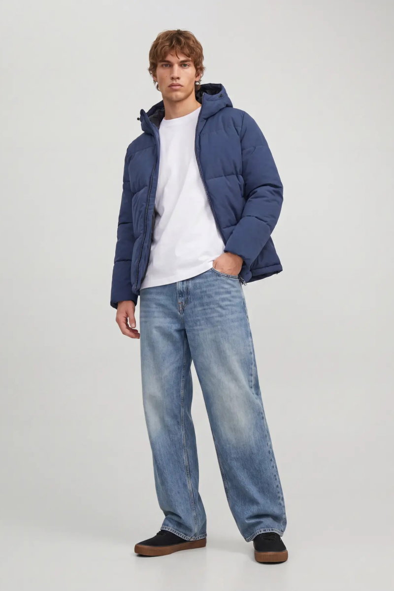 Jack & Jones Erkek Jjgalaxy Kapüşonlu Şişme Mont 12303930 Lacivert - Jack & Jones