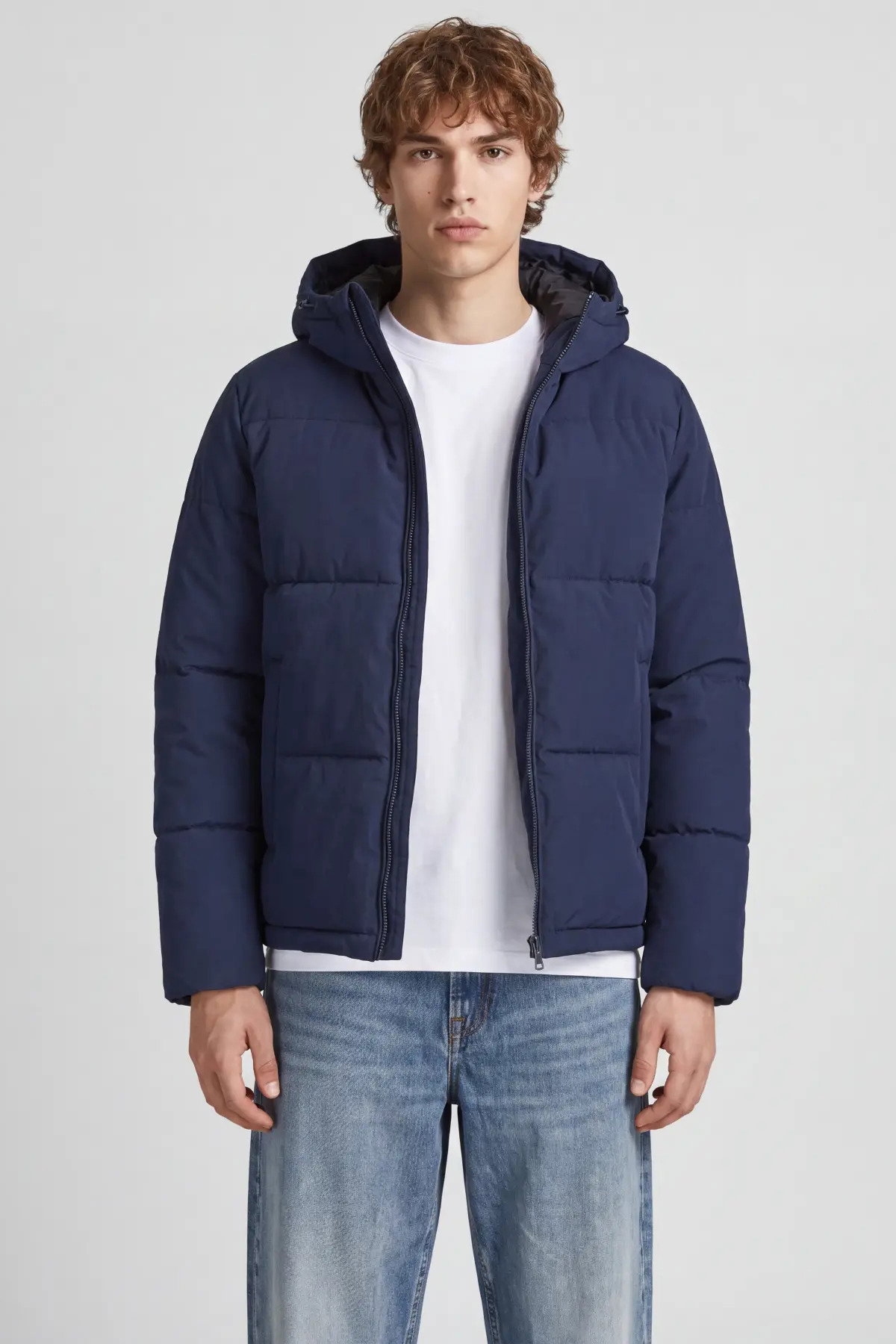 Jack & Jones Erkek Jjgalaxy Kapüşonlu Şişme Mont 12303930 Lacivert - 2
