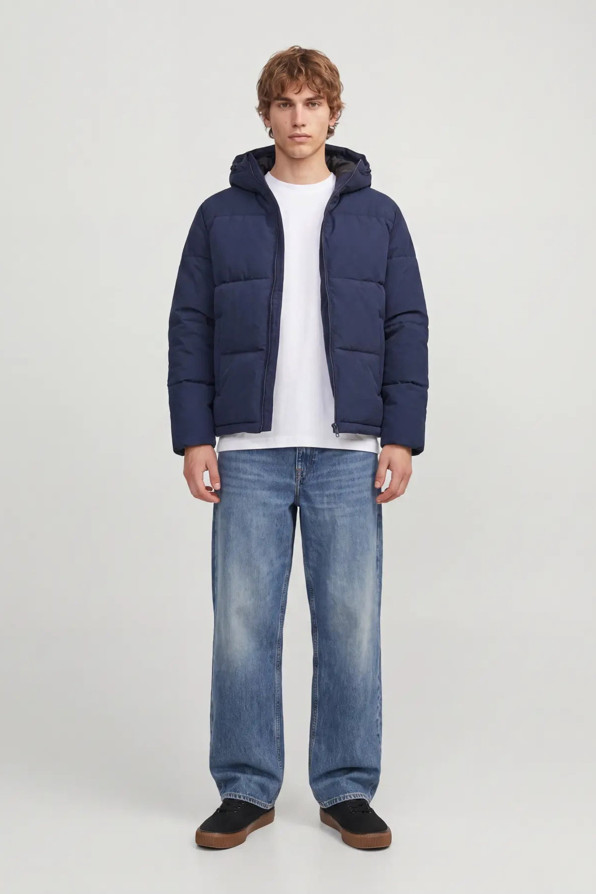 Jack & Jones Erkek Jjgalaxy Kapüşonlu Şişme Mont 12303930 Lacivert - 4