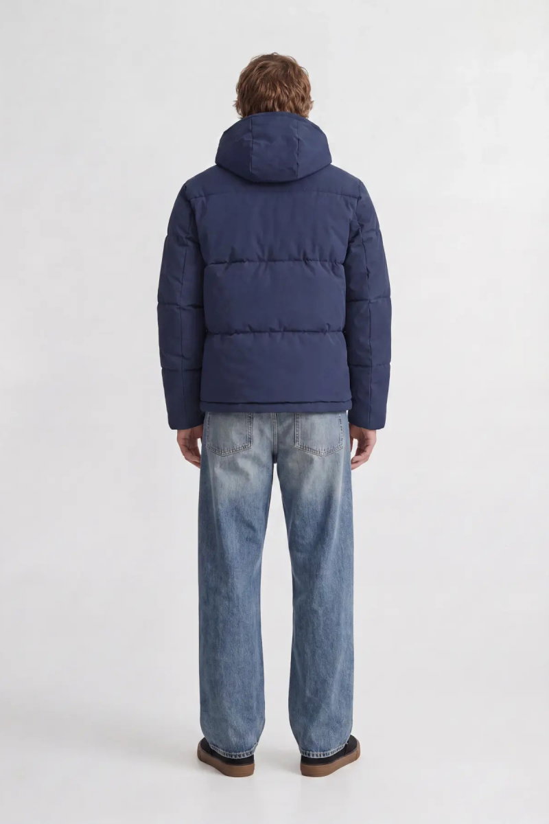 Jack & Jones Erkek Jjgalaxy Kapüşonlu Şişme Mont 12303930 Lacivert - 5