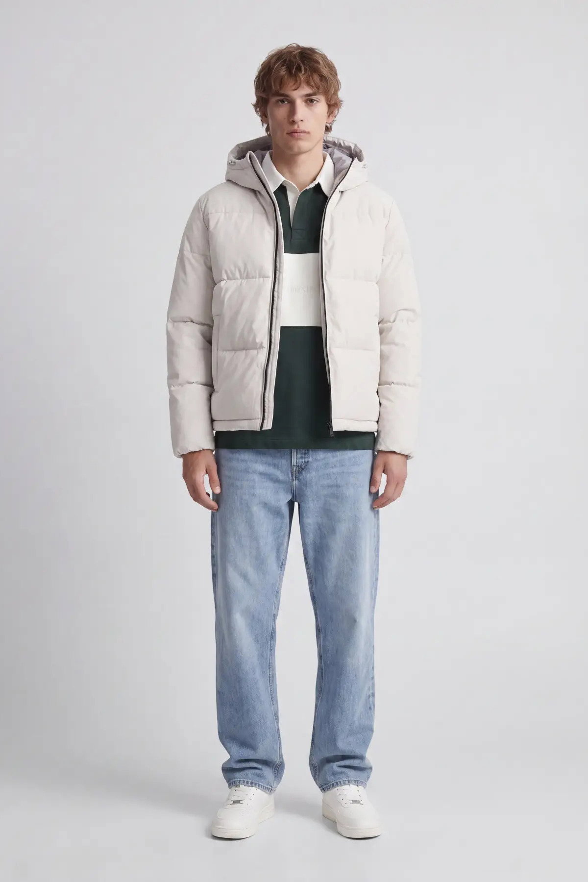 Jack & Jones Erkek Jjgalaxy Kapüşonlu Şişme Mont 12303930 Taş - 3