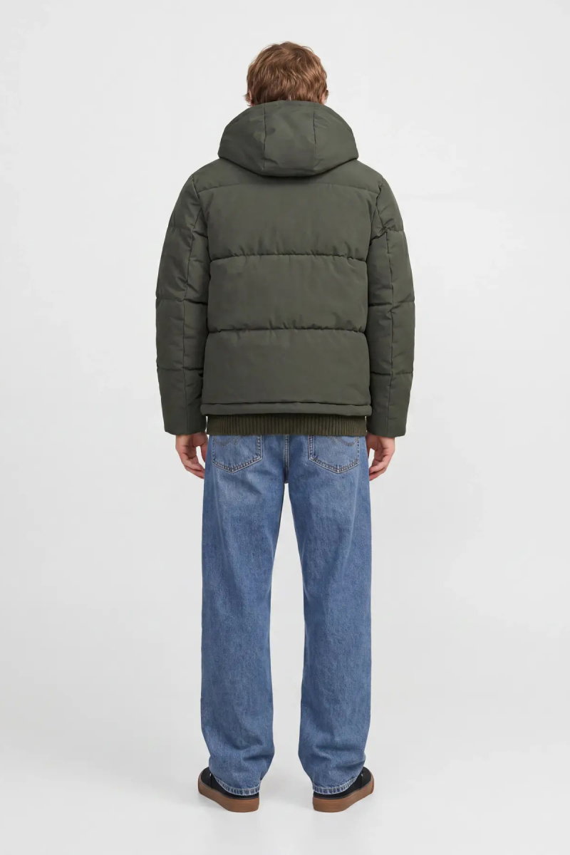 Jack & Jones Erkek Jjgalaxy Kapüşonlu Şişme Mont 12303930 Yeşil - 5