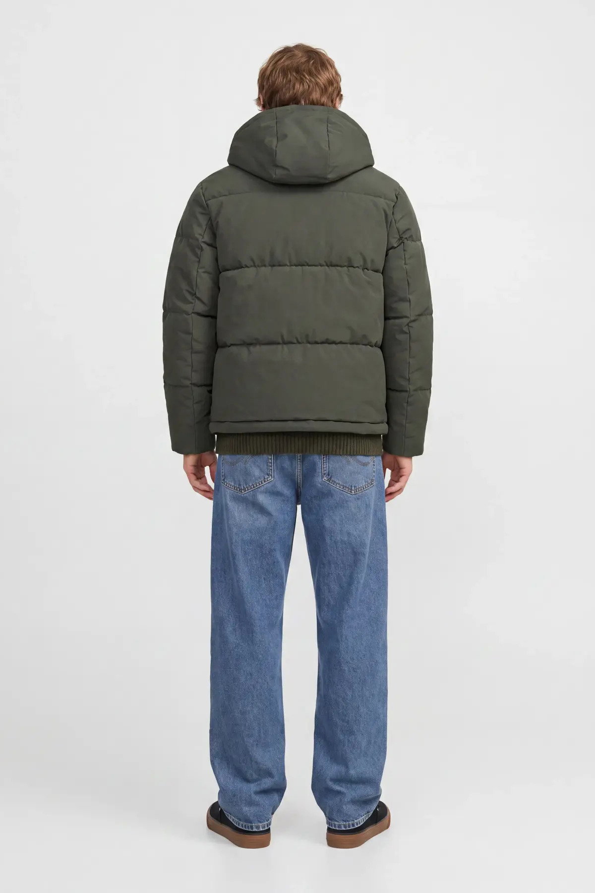 Jack & Jones Erkek Jjgalaxy Kapüşonlu Şişme Mont 12303930 Yeşil - 5