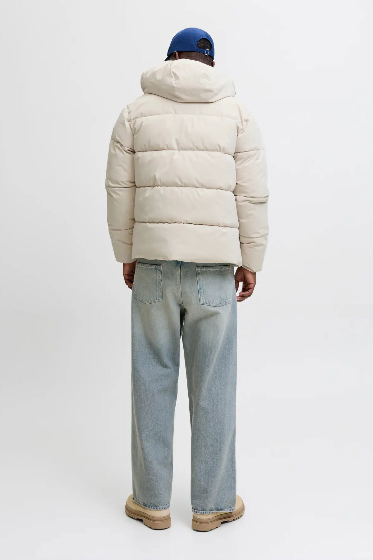 Jack & Jones Erkek Jjglobal Kapüşonlu Şişme Mont 12283517 Ekru - 5