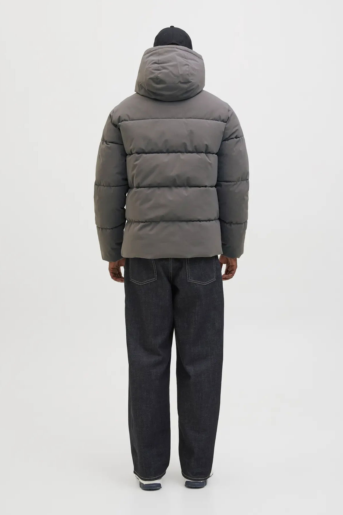 Jack & Jones Erkek Jjglobal Kapüşonlu Şişme Mont 12283517 Gri - 5