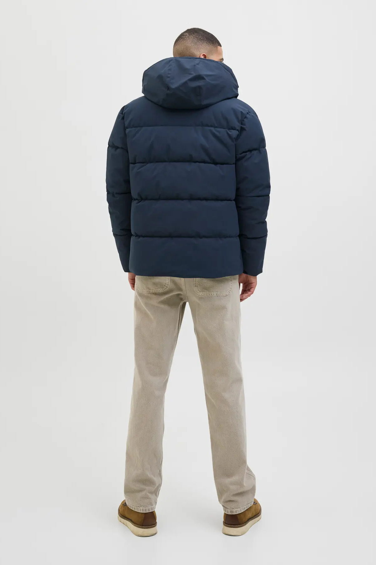 Jack & Jones Erkek Jjglobal Kapüşonlu Şişme Mont 12283517 Lacivert - 5