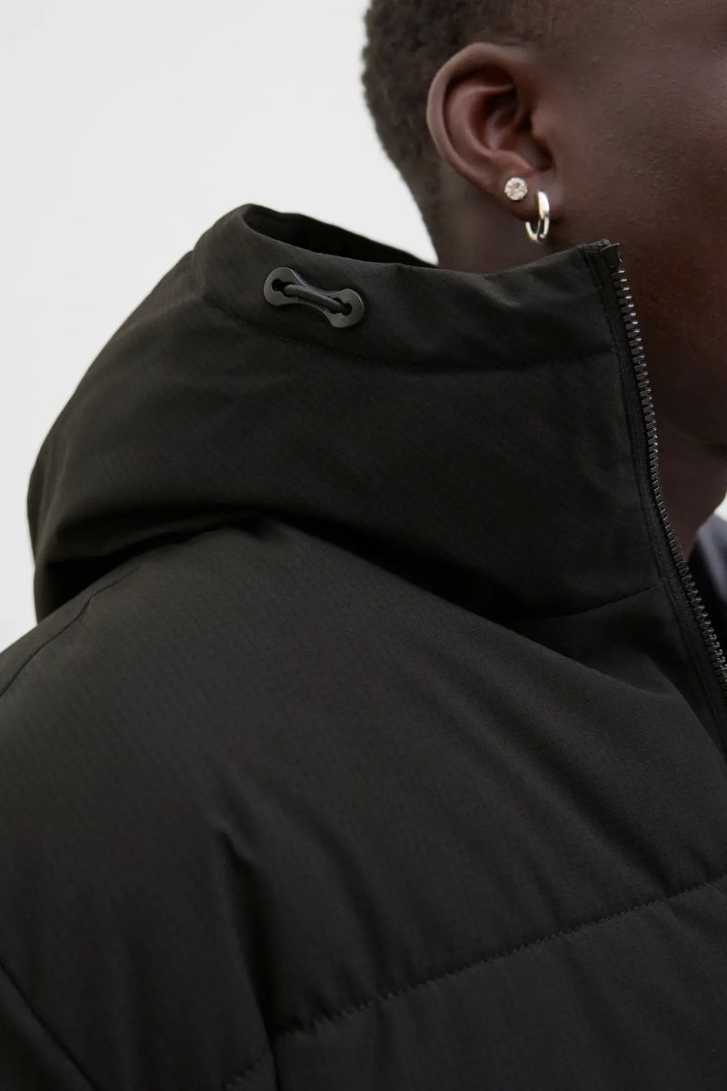 Jack & Jones Erkek Jjglobal Kapüşonlu Şişme Mont 12283517 Siyah - 3