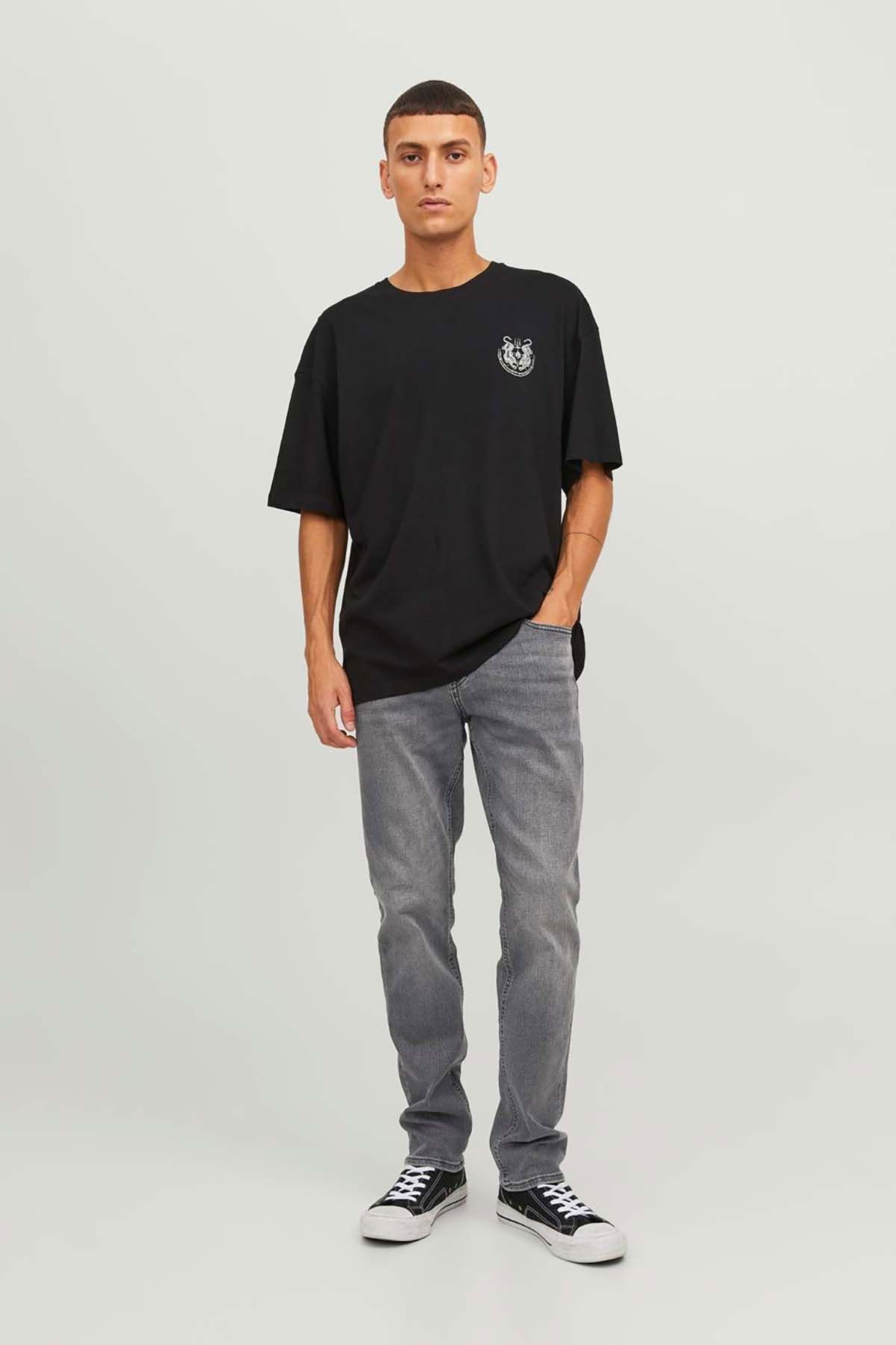 Jack & Jones Erkek Jjıglenn Düşük Bel Slim Fit Jean Pantolon 12243599 Siyah - 3