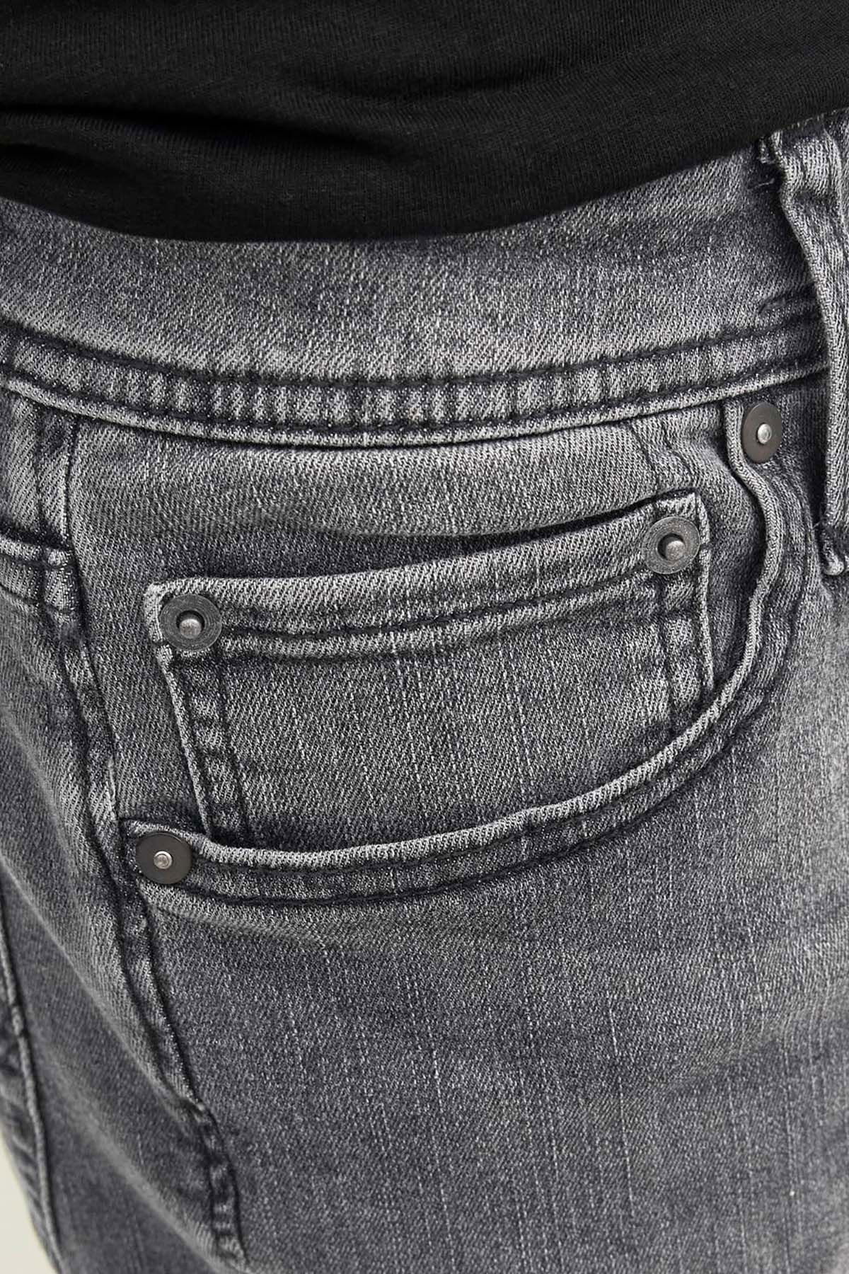 Jack & Jones Erkek Jjıglenn Düşük Bel Slim Fit Jean Pantolon 12243599 Siyah - 4