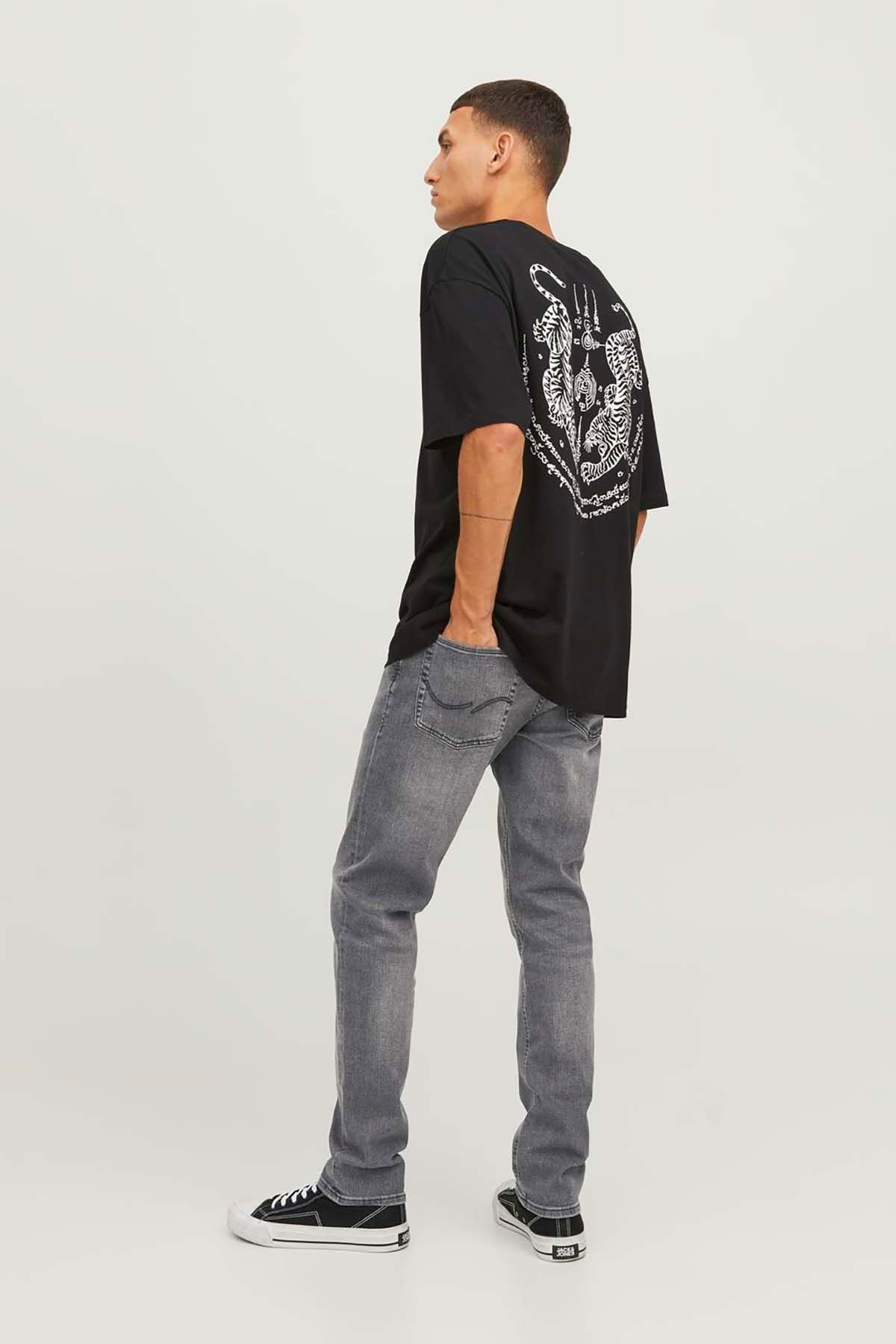 Jack & Jones Erkek Jjıglenn Düşük Bel Slim Fit Jean Pantolon 12243599 Siyah - 5