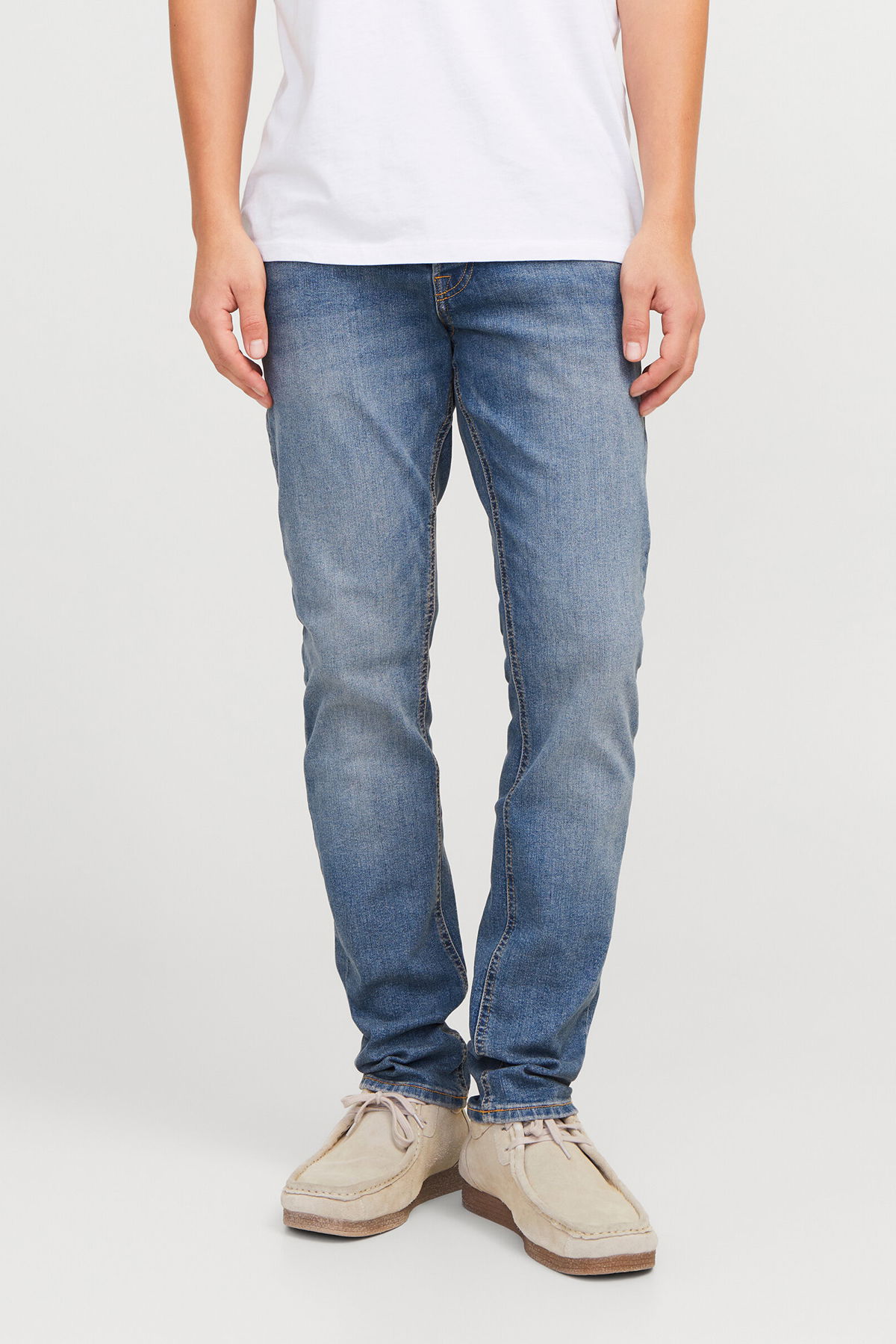 Jack & Jones Erkek Jjıglenn Düşük Bel Slim Fit Jean Pantolon 12258826 Mavi - 3