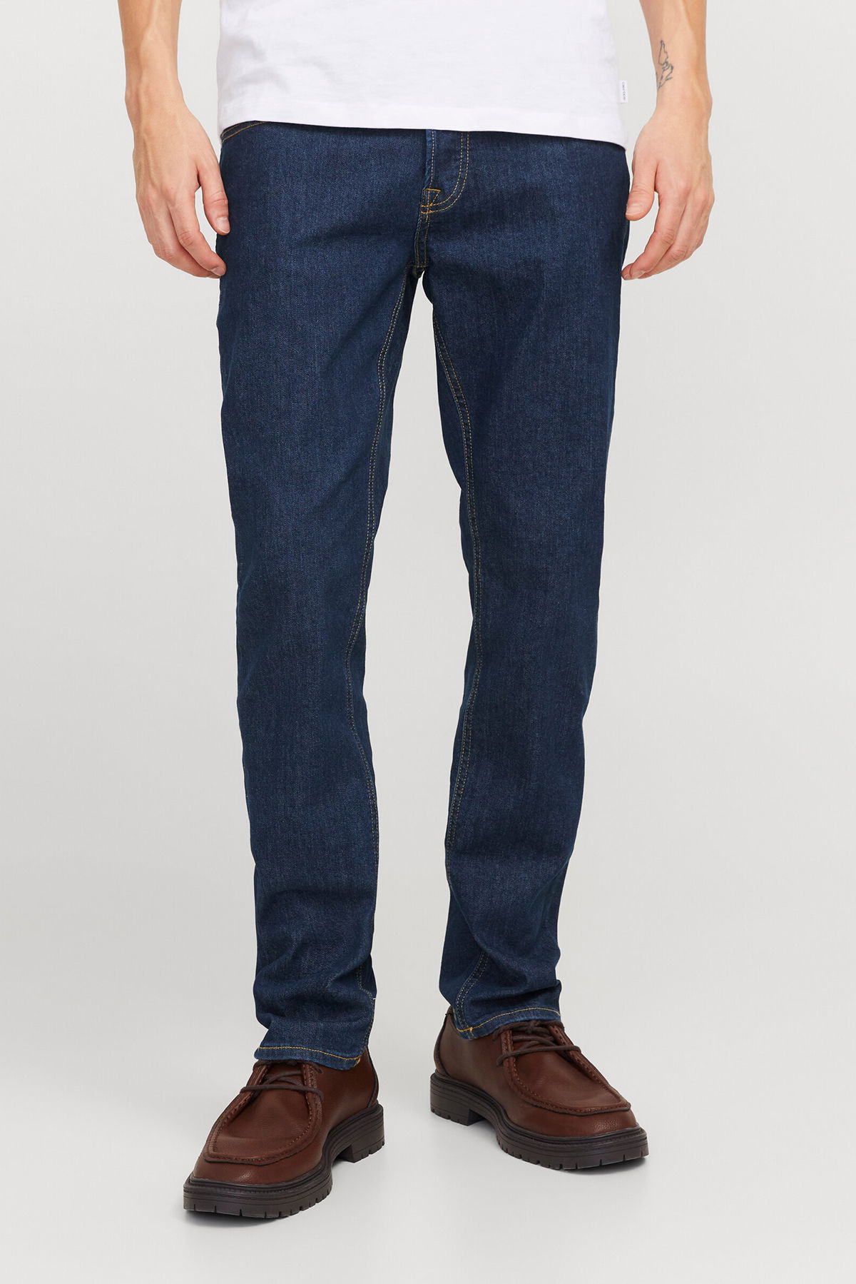 Jack & Jones Erkek Jjıglenn Düşük Bel Slim Fit Jean Pantolon 12259062 Mavi - 3