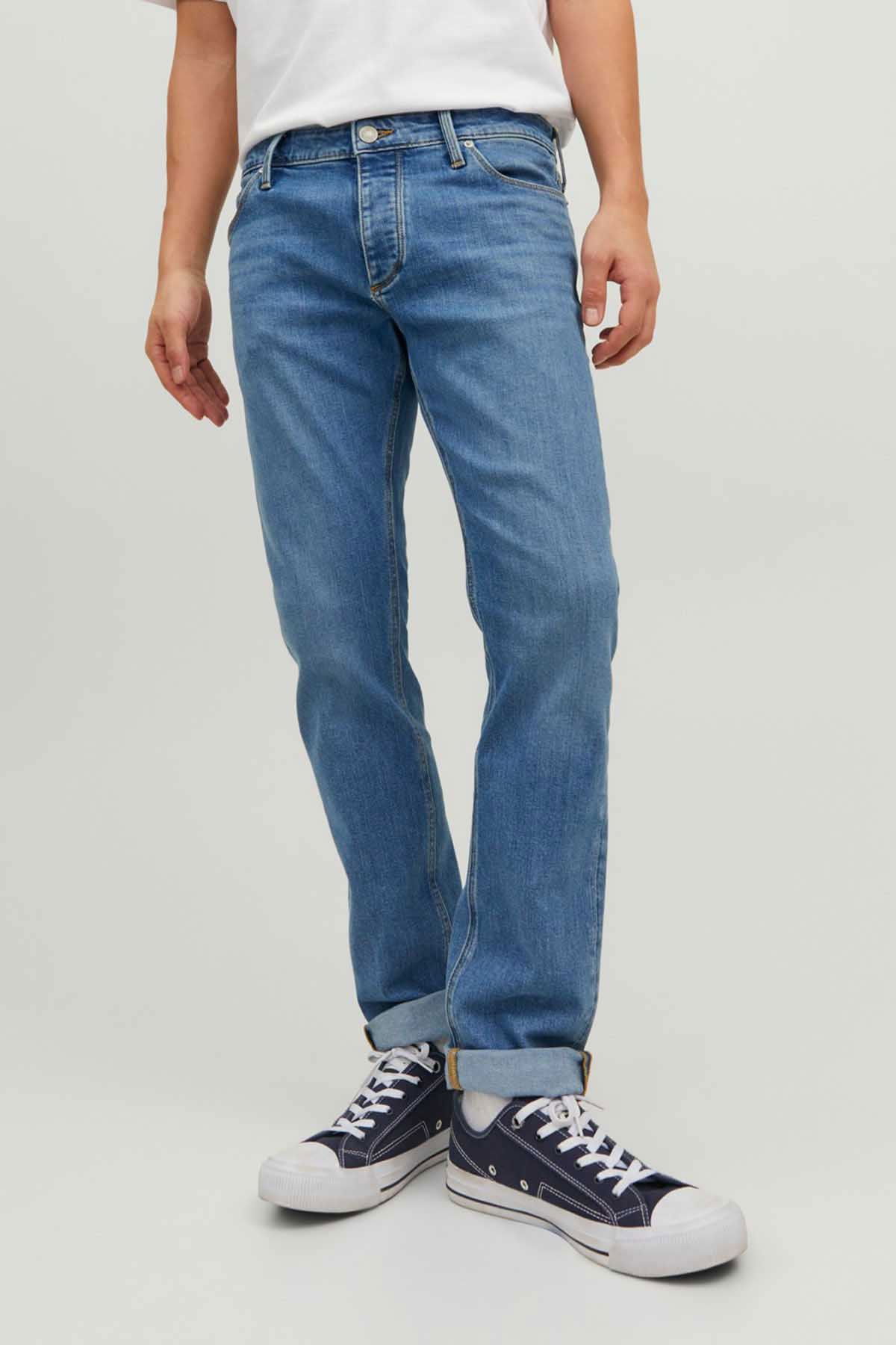 Jack & Jones Erkek Jjiglenn Slim Fit Jean Pantolon 12229139 Mavi - 2