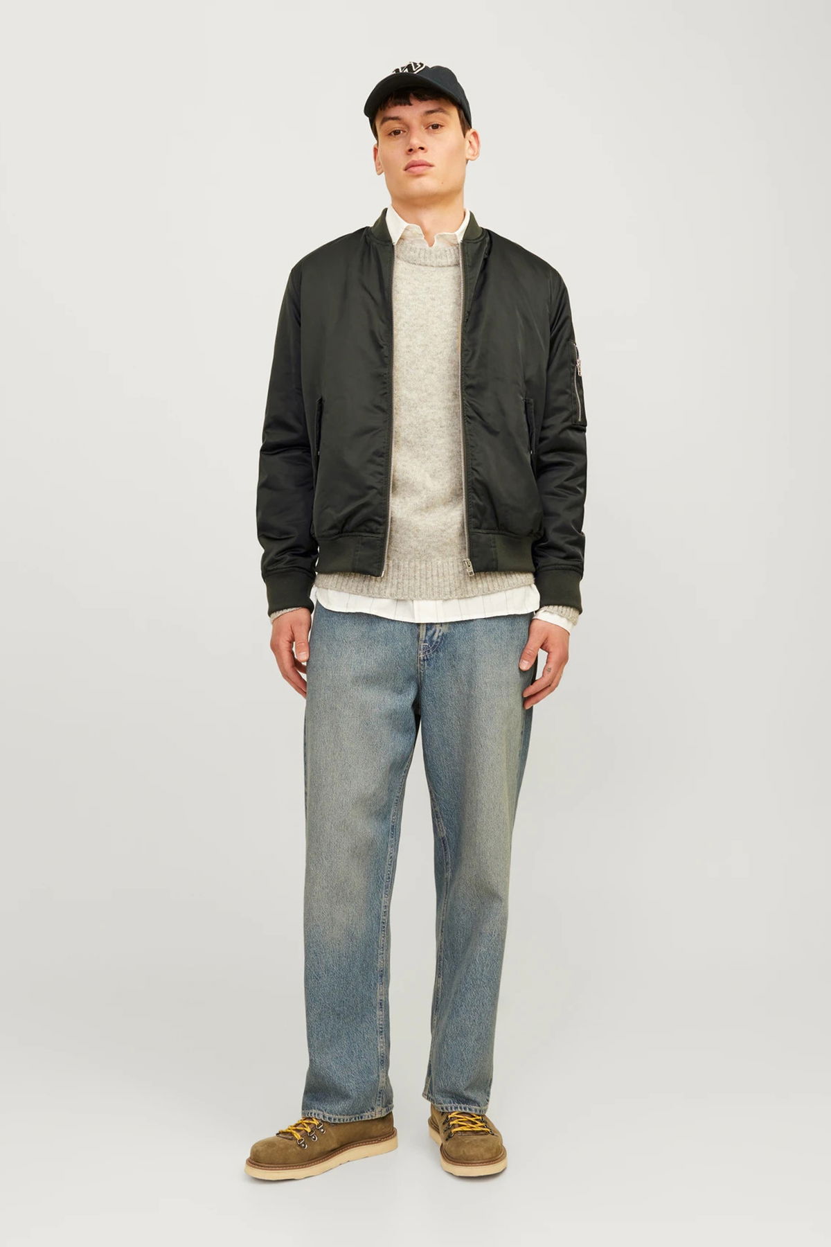 Jack & Jones Erkek Jjocean Bomber Ceket 12256857 Haki - 4