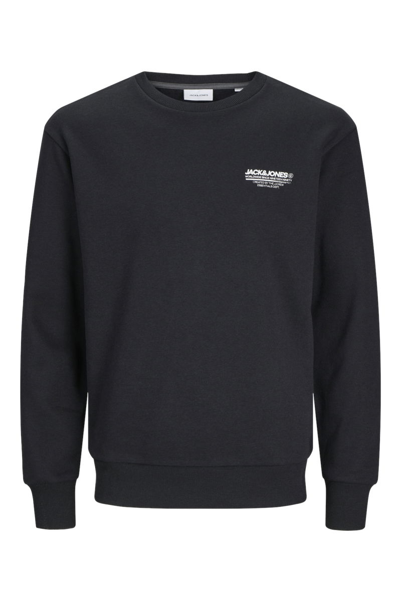 Jack & Jones Erkek Jjolıve Bisiklet Yaka Sweatshirt 12256831 Siyah 