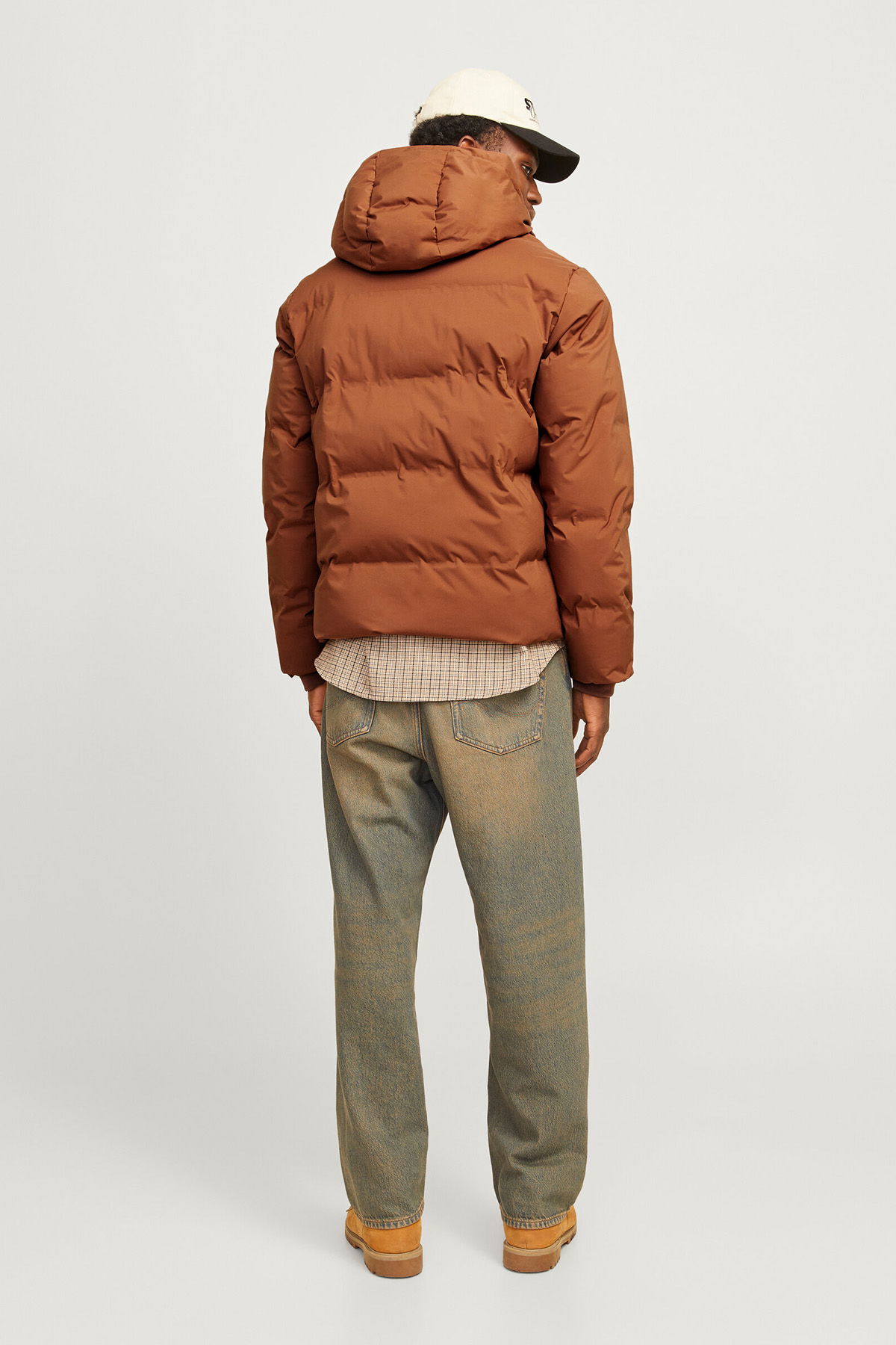 Jack & Jones Erkek Jjpayne Kapüşonlu Rüzgar Geçirmez Puffer Mont 12256887 Bisküvi - 5