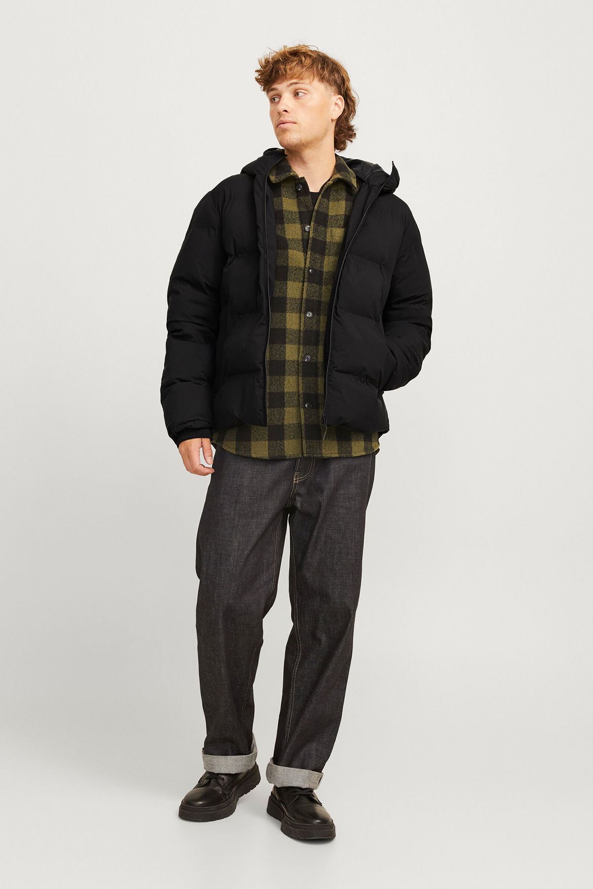 Jack & Jones Erkek Jjpayne Kapüşonlu Rüzgar Geçirmez Puffer Mont 12256887 Siyah - 3