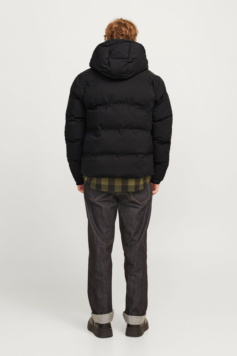 Jack & Jones Erkek Jjpayne Kapüşonlu Rüzgar Geçirmez Puffer Mont 12256887 Siyah - 5