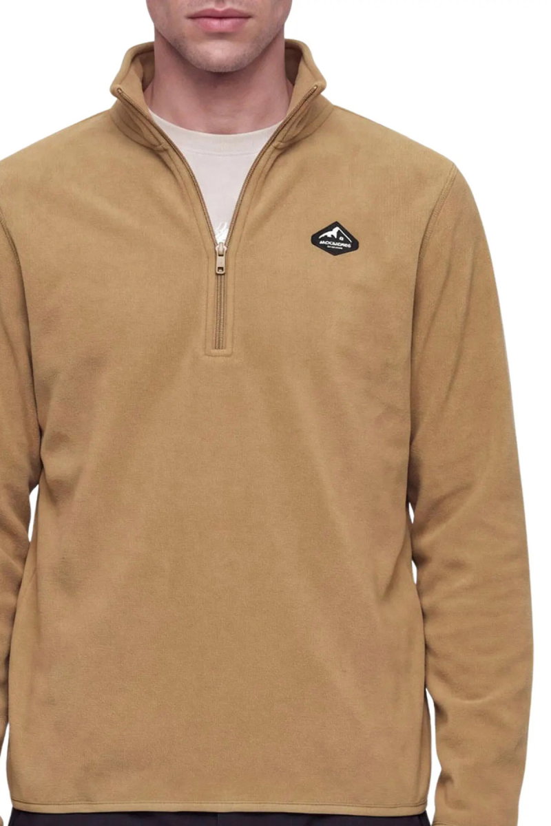 Jack & Jones Erkek Jjstıgnes Yarım Fermuarlı Polartec Sweatshirt 12298298 Camel - 4