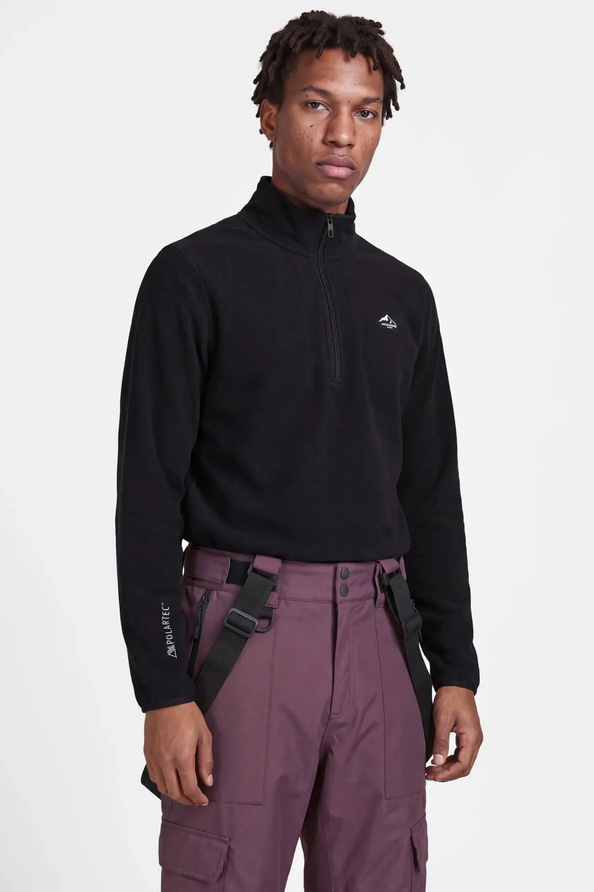 Jack & Jones Erkek Jjstıgnes Yarım Fermuarlı Polartec Sweatshirt 12298298 Siyah - 2
