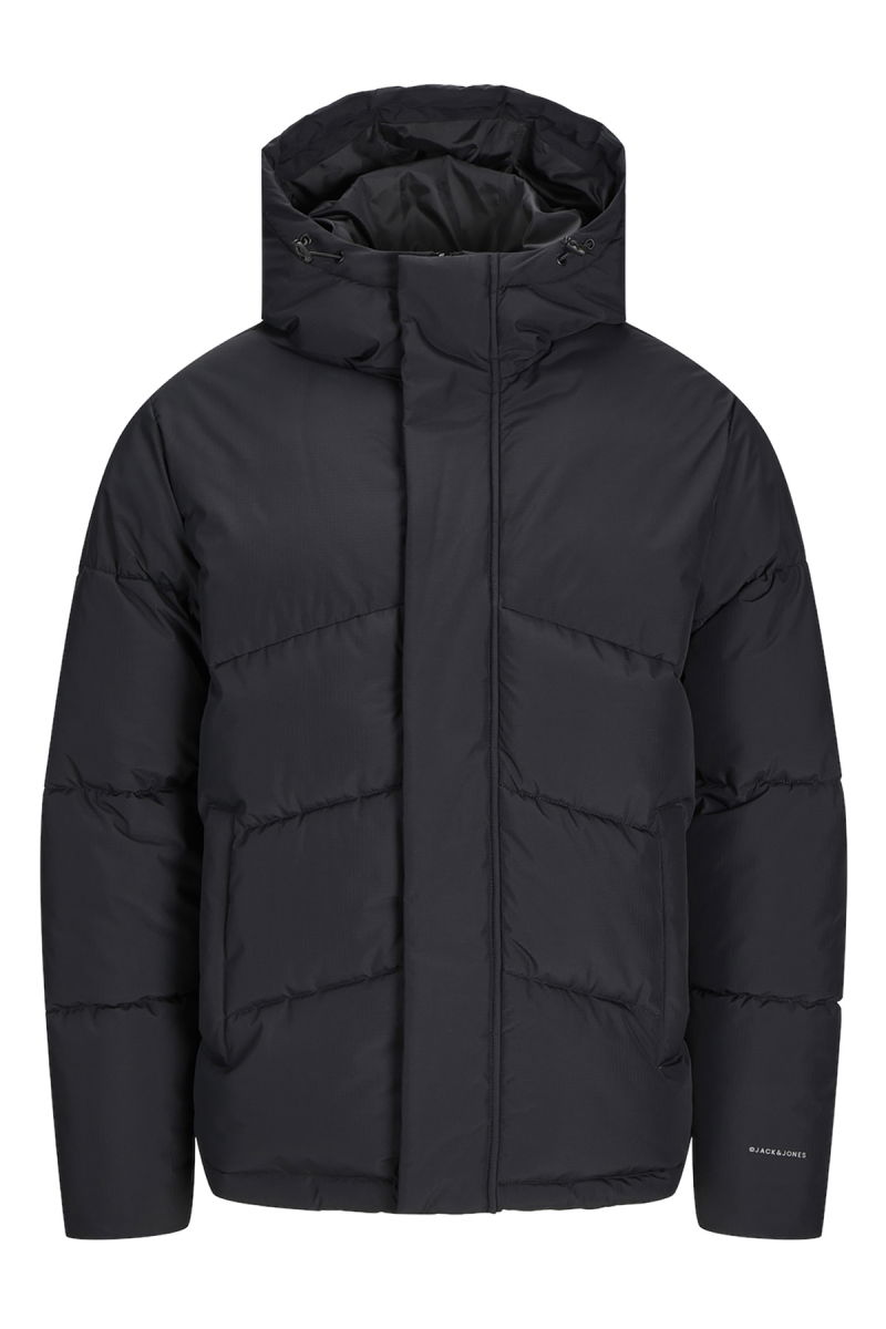 Jack & Jones Erkek Jjworld Kapüşonlu Puffer Mont 12259850 Siyah 