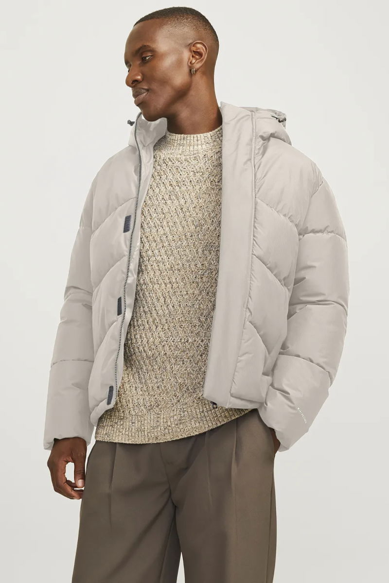 Jack & Jones Erkek Jjworld Kapüşonlu Puffer Mont 12259850 Taş - 1