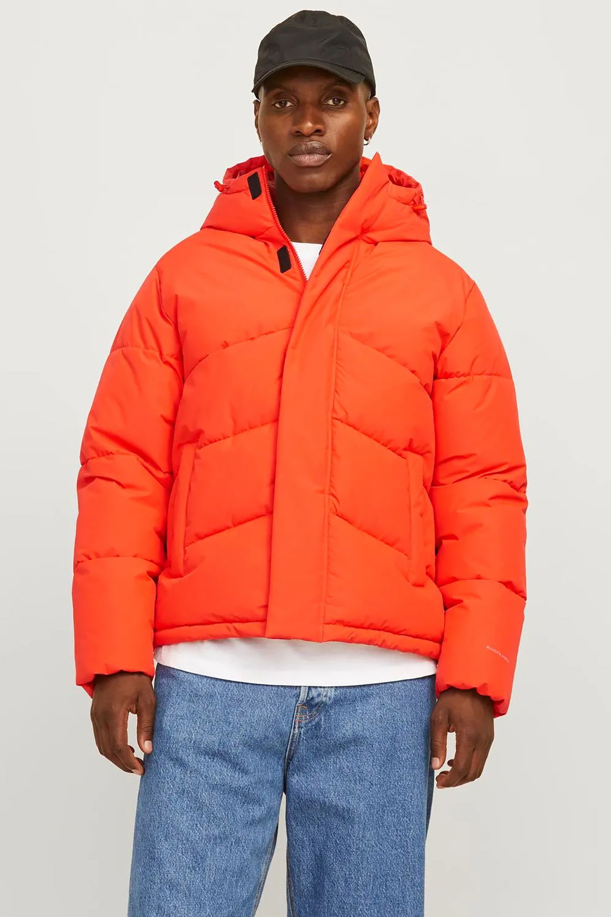 Jack & Jones Erkek Jjworld Kapüşonlu Puffer Mont 12259850 Turuncu - 2