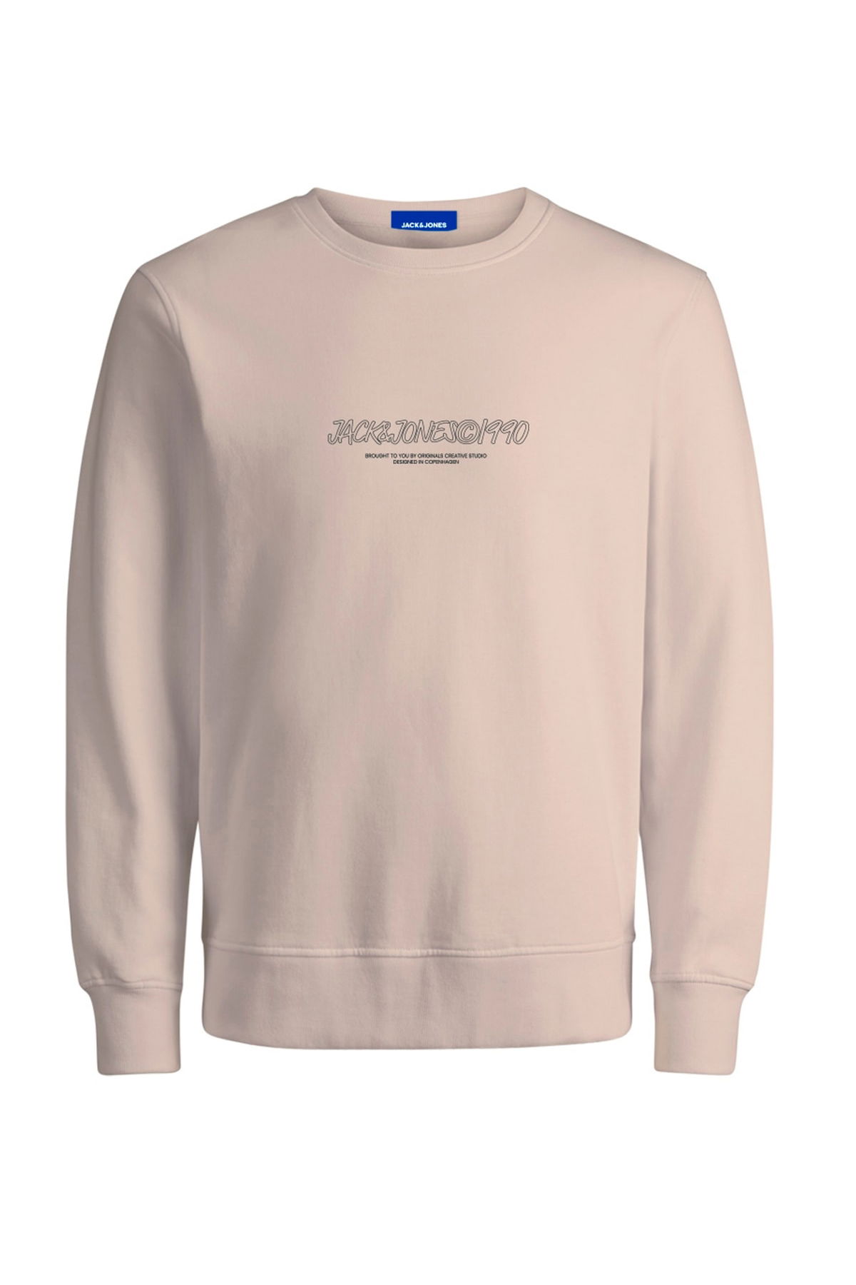 Jack & Jones Erkek Jorbronx Bisiklet Yaka Sweatshirt 12266942 Krem - 1