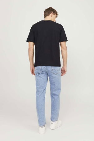 Jack & Jones Erkek Jorcobın Baskı ve Yazı Detaylı Bisiklet Yaka T-Shirt 12250411 Siyah - 4