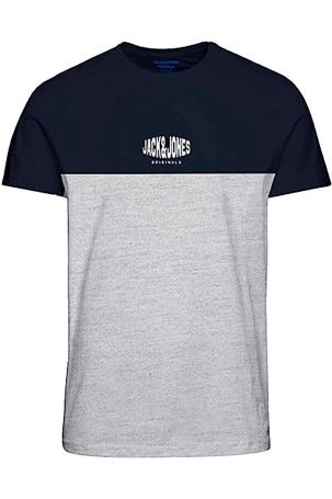 Jack & Jones Erkek Jorcorpe Baskı Detaylı Bisiklet Yaka T-Shirt 12232658 Gri 