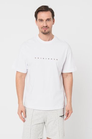 Jack & Jones Erkek Joreaster Baskı Detaylı Yuvarlak Yaka Pamuk T-Shirt 12251966 Beyaz - 3