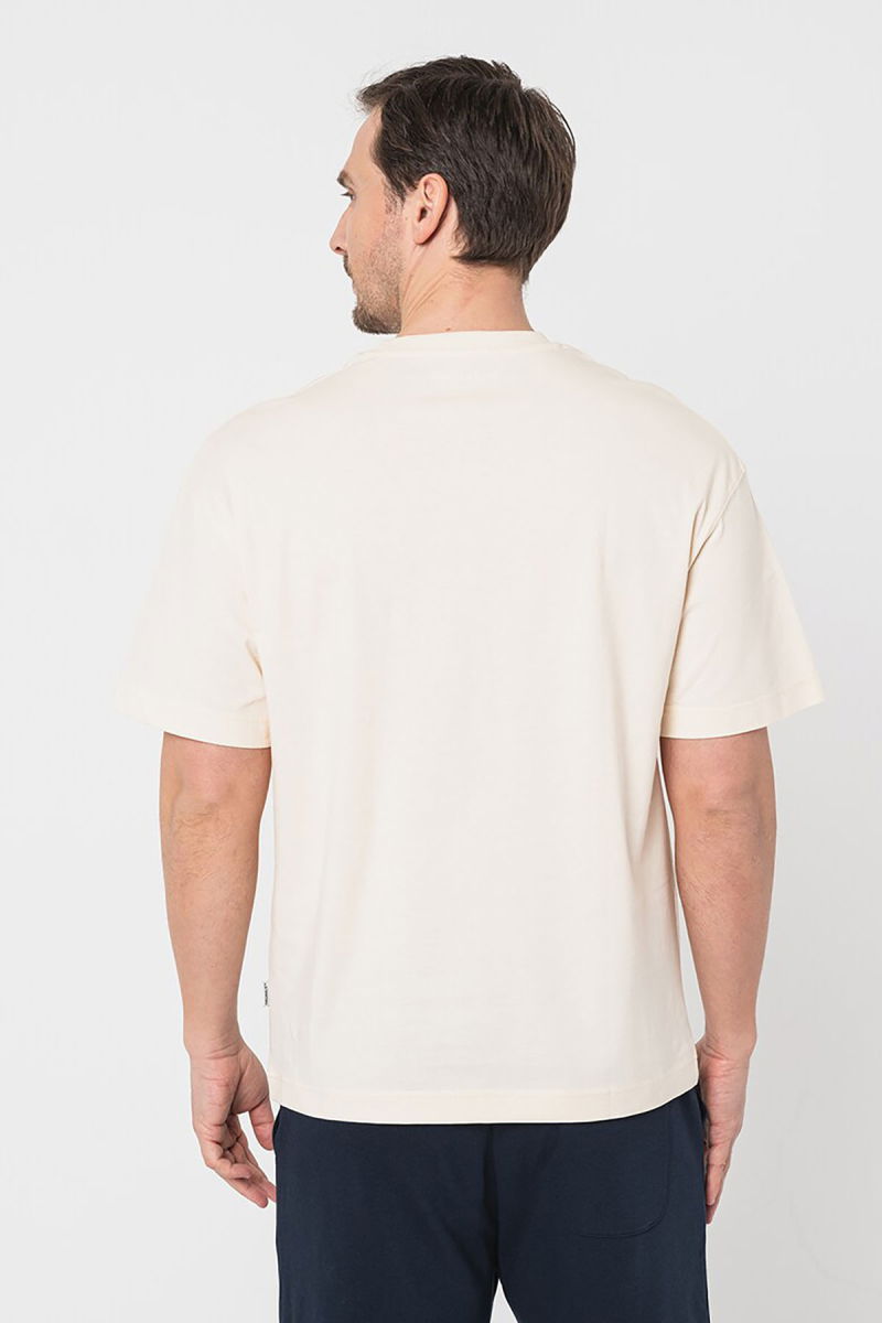 Jack & Jones Erkek Joreaster Baskı Detaylı Yuvarlak Yaka Pamuk T-Shirt 12251966 Krem - 4