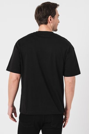 Jack & Jones Erkek Joreaster Baskı Detaylı Yuvarlak Yaka Pamuk T-Shirt 12251966 Siyah - 4
