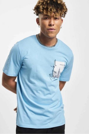 Jack & Jones Erkek Jorjoshua Baskı Detaylı Bisiklet Yaka T-Shirt 12228257 Mavi 