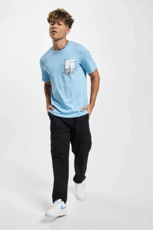 Jack & Jones Erkek Jorjoshua Baskı Detaylı Bisiklet Yaka T-Shirt 12228257 Mavi - 2