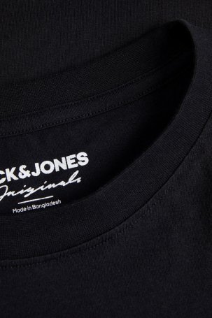 Jack & Jones Erkek Jorlafayette Baskı Detaylı Bisiklet Yaka %100 Pamuk T-Shirt 12252681 Siyah - 2