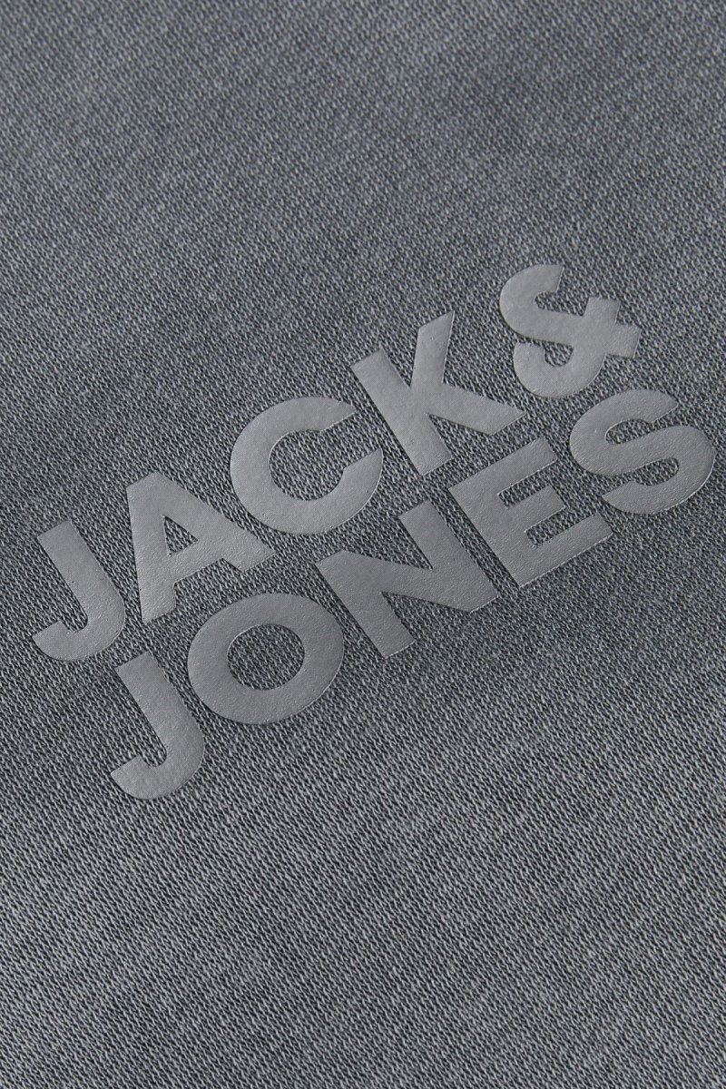 Jack & Jones Erkek Jorlogo Rahat Kalıp Bisiklet Yaka Sweatshirt 12290659 Asfalt - 3
