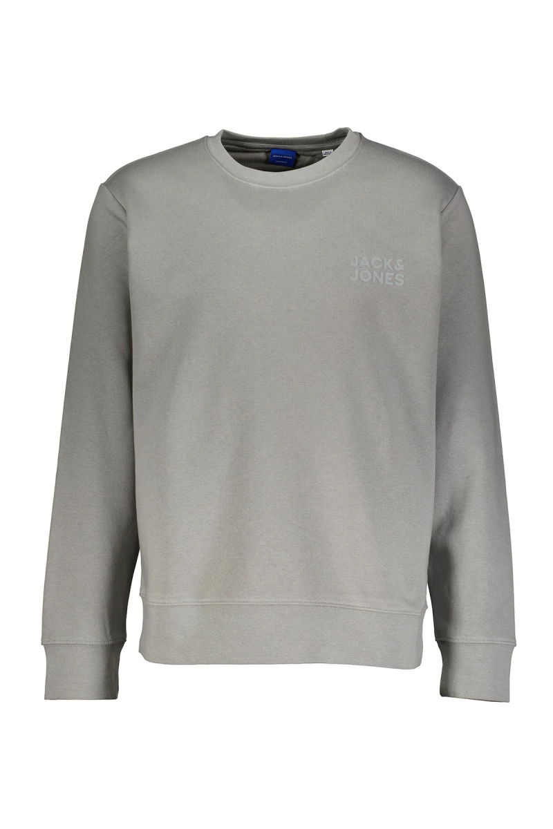Jack & Jones Erkek Jorlogo Rahat Kalıp Bisiklet Yaka Sweatshirt 12290659 Gri 