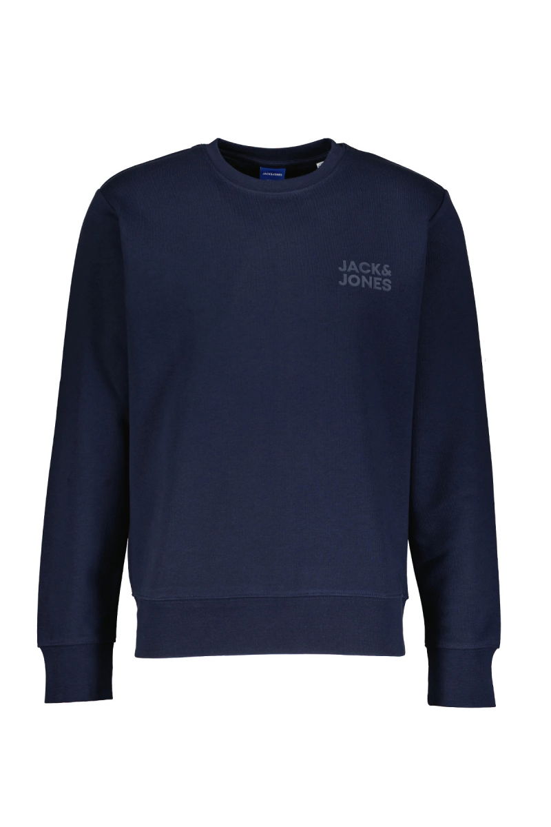 Jack & Jones Erkek Jorlogo Rahat Kalıp Bisiklet Yaka Sweatshirt 12290659 Lacivert - 1