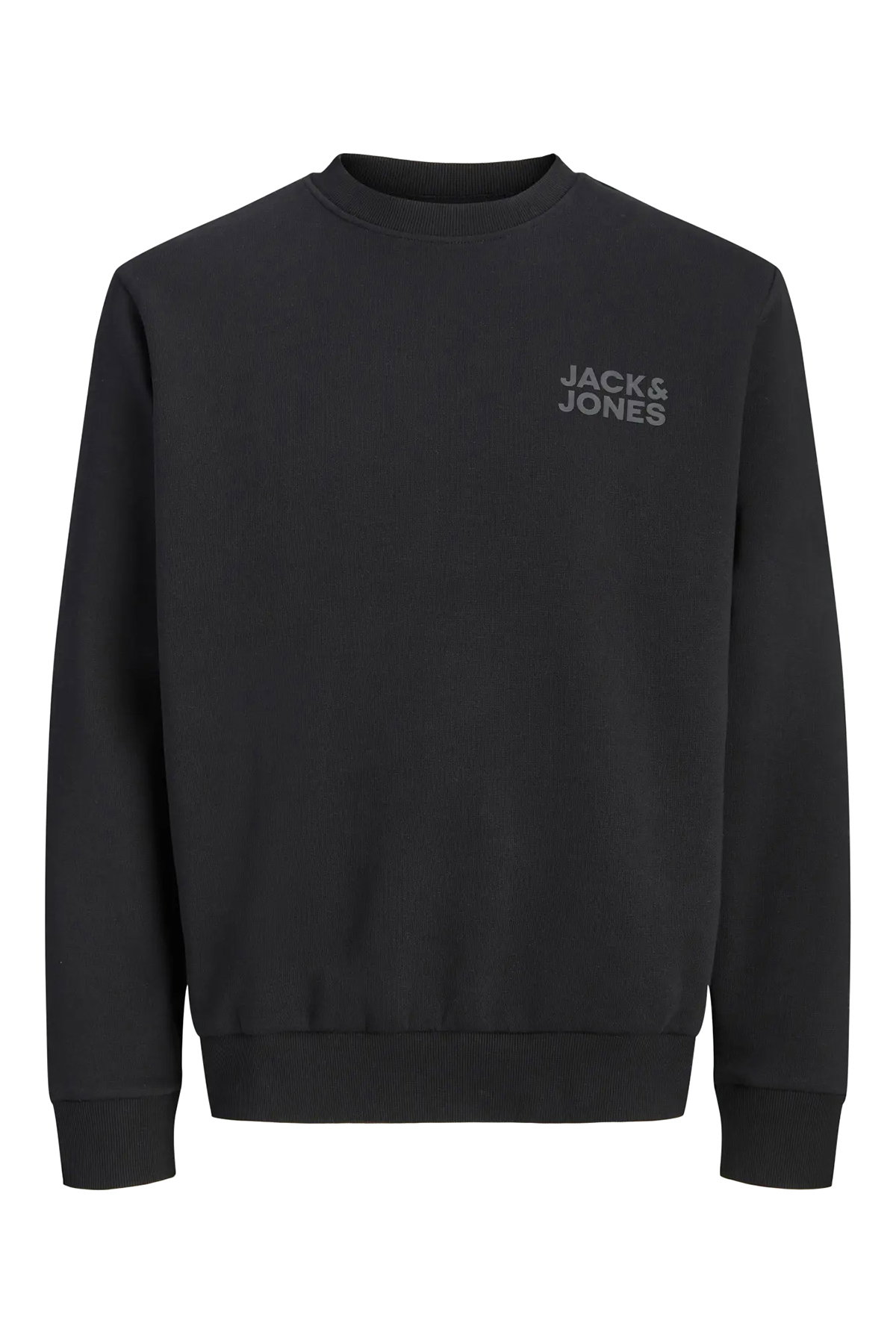 Jack & Jones Erkek Jorlogo Rahat Kalıp Bisiklet Yaka Sweatshirt 12290659 Siyah - 1