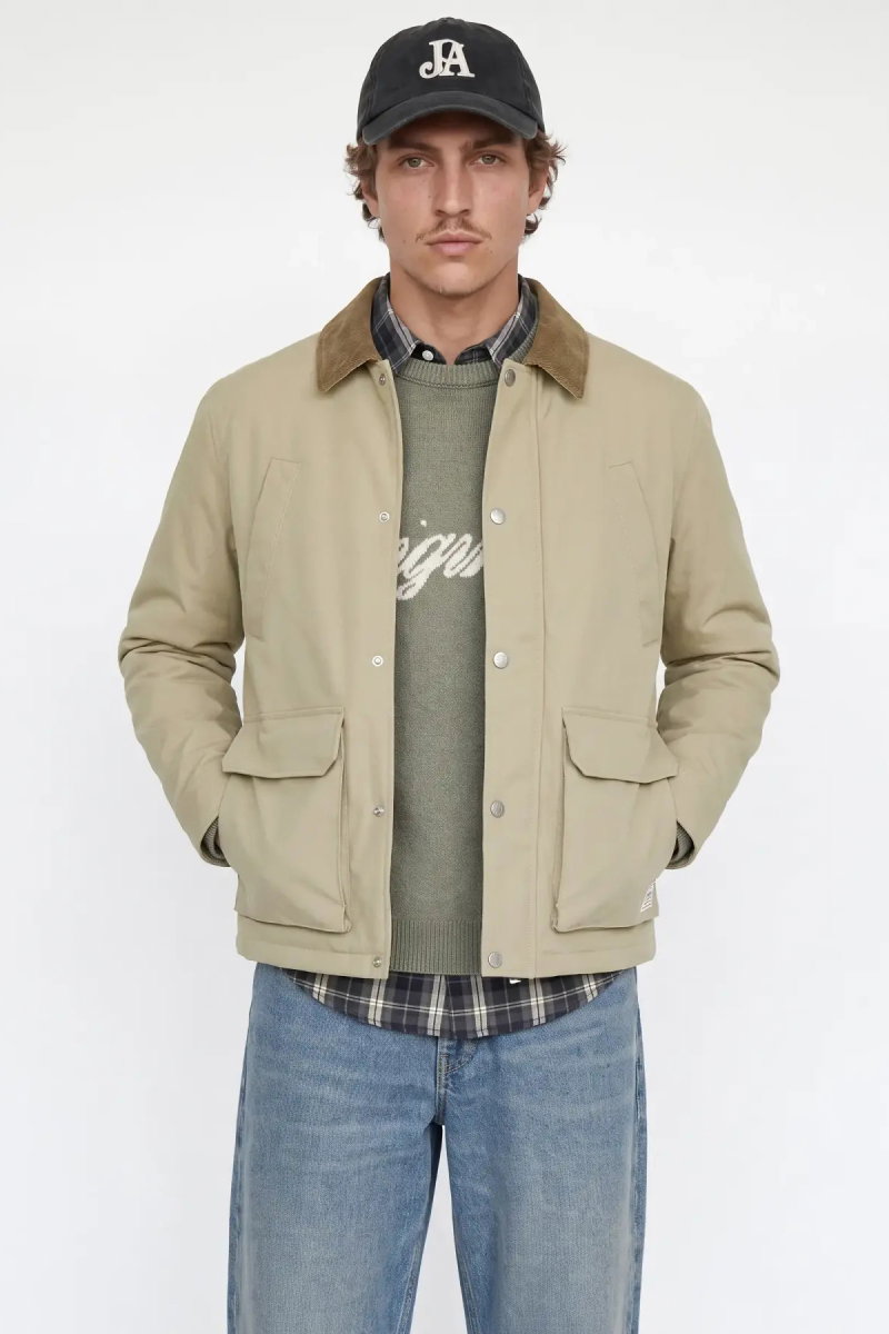 Jack & Jones Erkek Jornorrebro Çıt Çıt ve Fermuar Kapamalı Gömlek Yaka Mont 12301609 Bej - 2