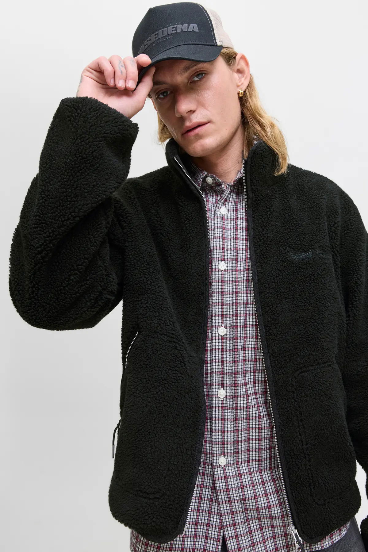 Jack & Jones Erkek Jornorrebro Dik Yaka Teddy Polar Mont 12282890 Siyah - 1