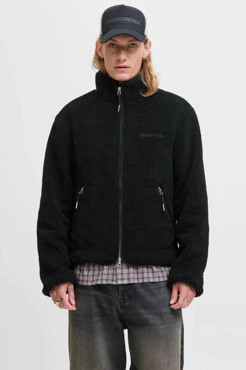 Jack & Jones Erkek Jornorrebro Dik Yaka Teddy Polar Mont 12282890 Siyah - 2