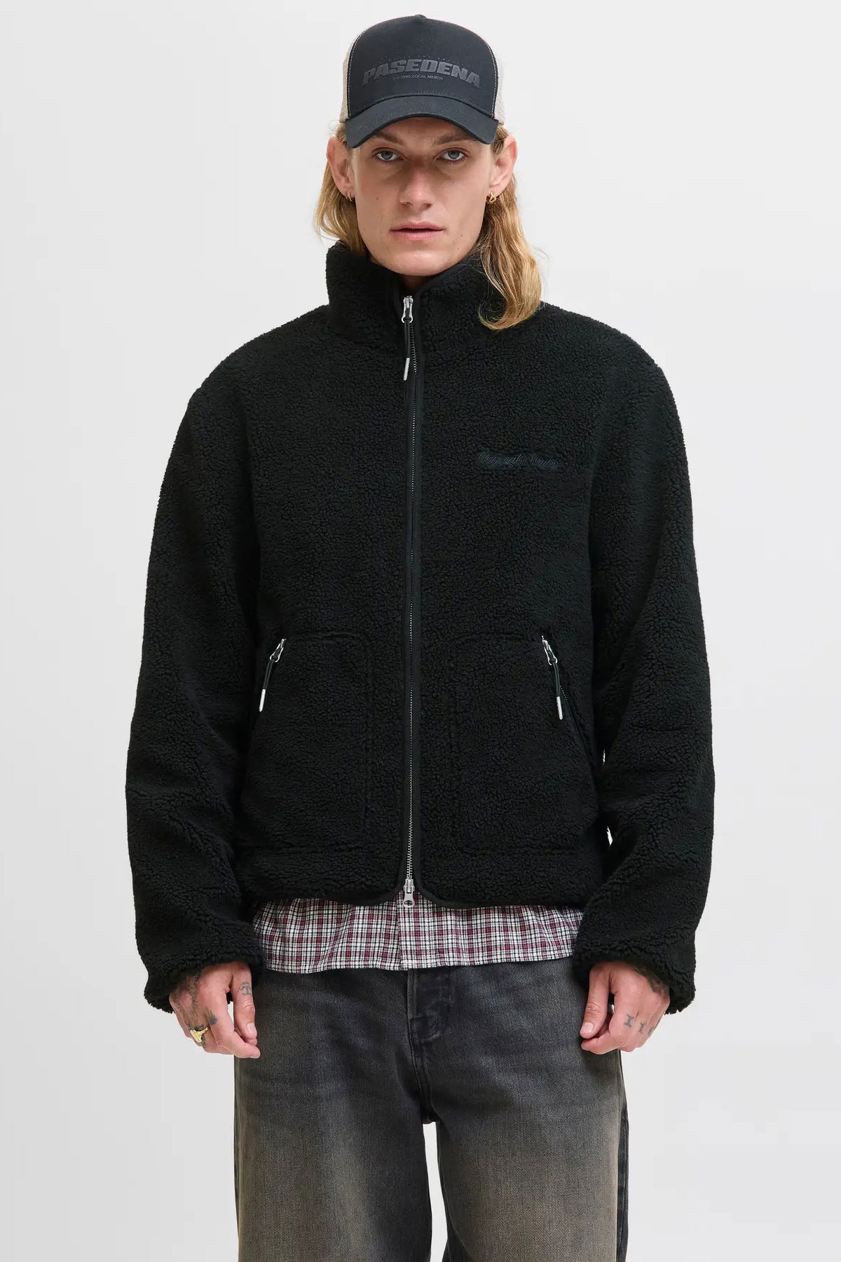 Jack & Jones Erkek Jornorrebro Dik Yaka Teddy Polar Mont 12282890 Siyah - 2