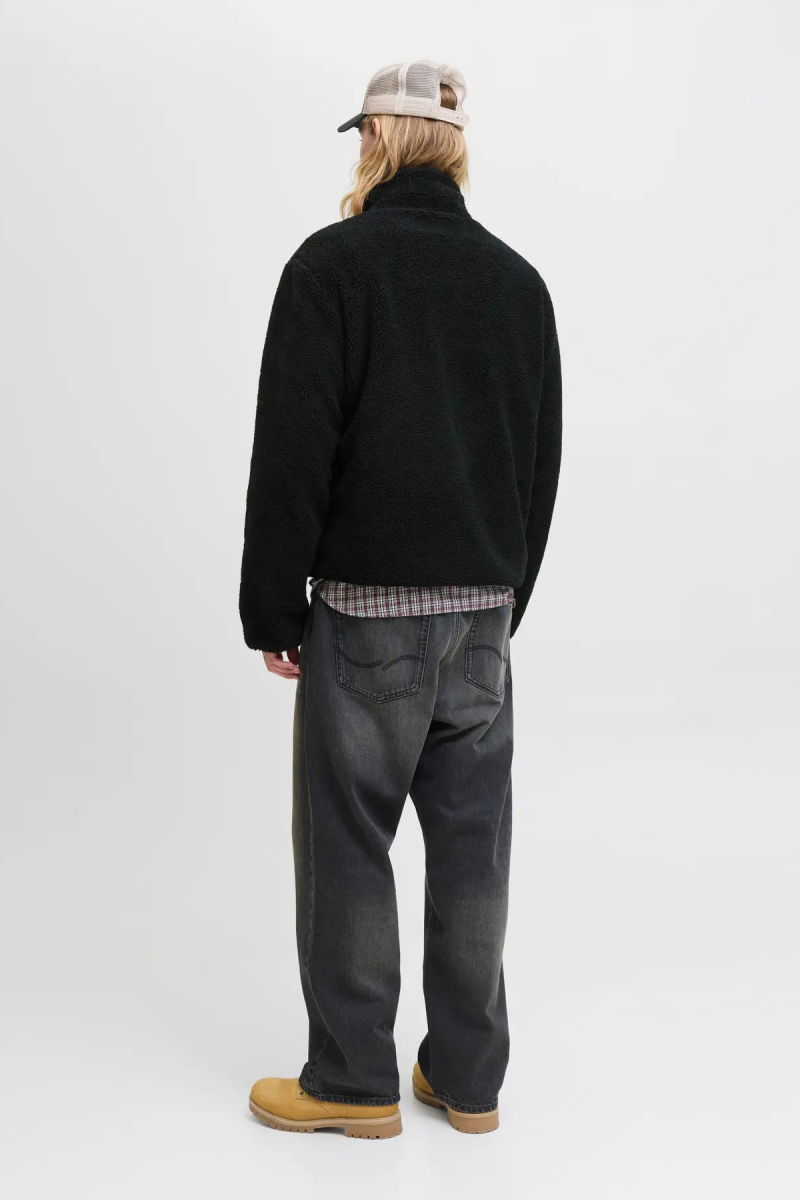 Jack & Jones Erkek Jornorrebro Dik Yaka Teddy Polar Mont 12282890 Siyah - 5