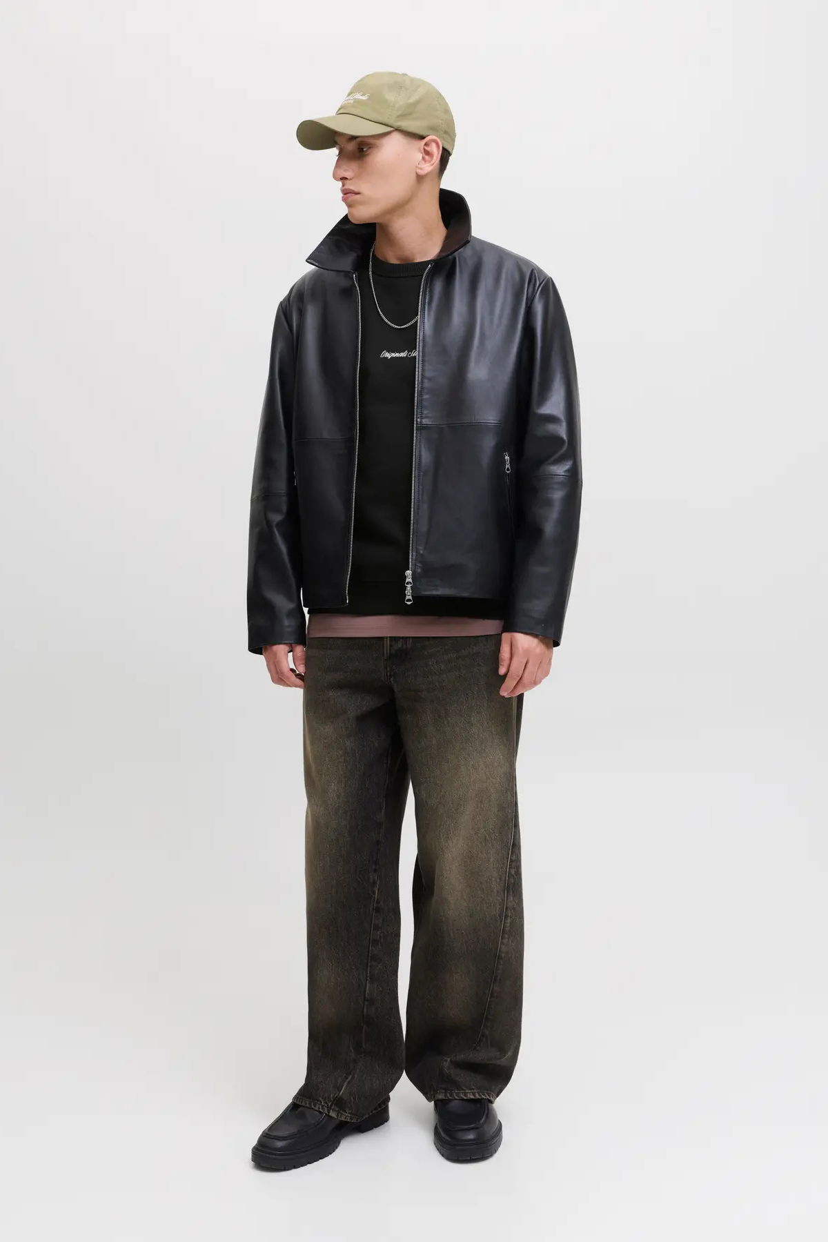 Jack & Jones Erkek Jornorrebro Rahat Kalıp Bisiklet Yaka Sweatshirt 12282893 Siyah - 4