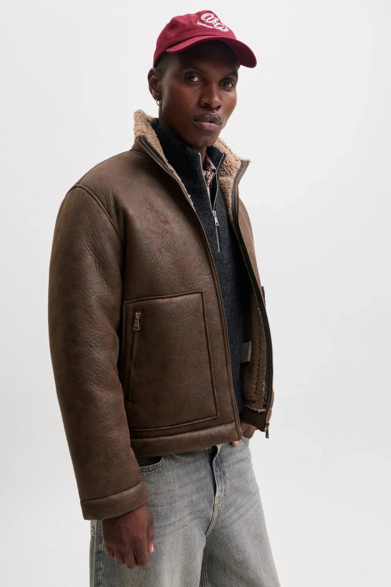 Jack & Jones Erkek Jorsalamanco Kürklü Yaka Napa Mont 12303001 Çikolata Kahve - 2
